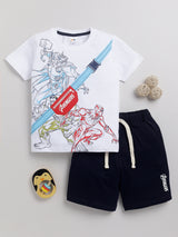 Boys Casual T-shirt Shorts  (BLUE)