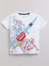 Boys Casual T-shirt Shorts  (BLUE)