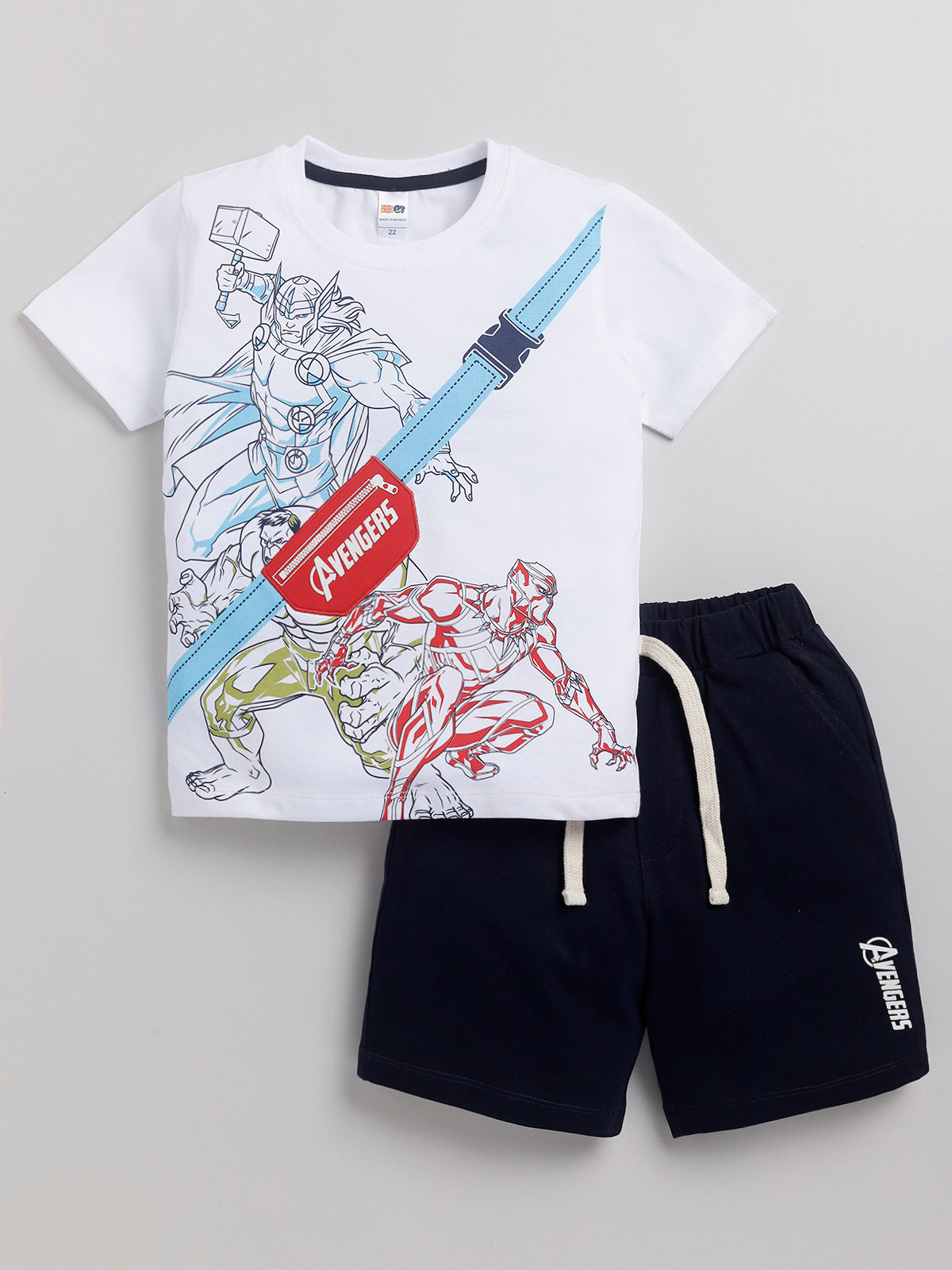 Boys Casual T-shirt Shorts  (BLUE)