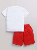 Boys Casual T-shirt Shorts  (RED)