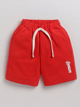 Boys Casual T-shirt Shorts  (RED)