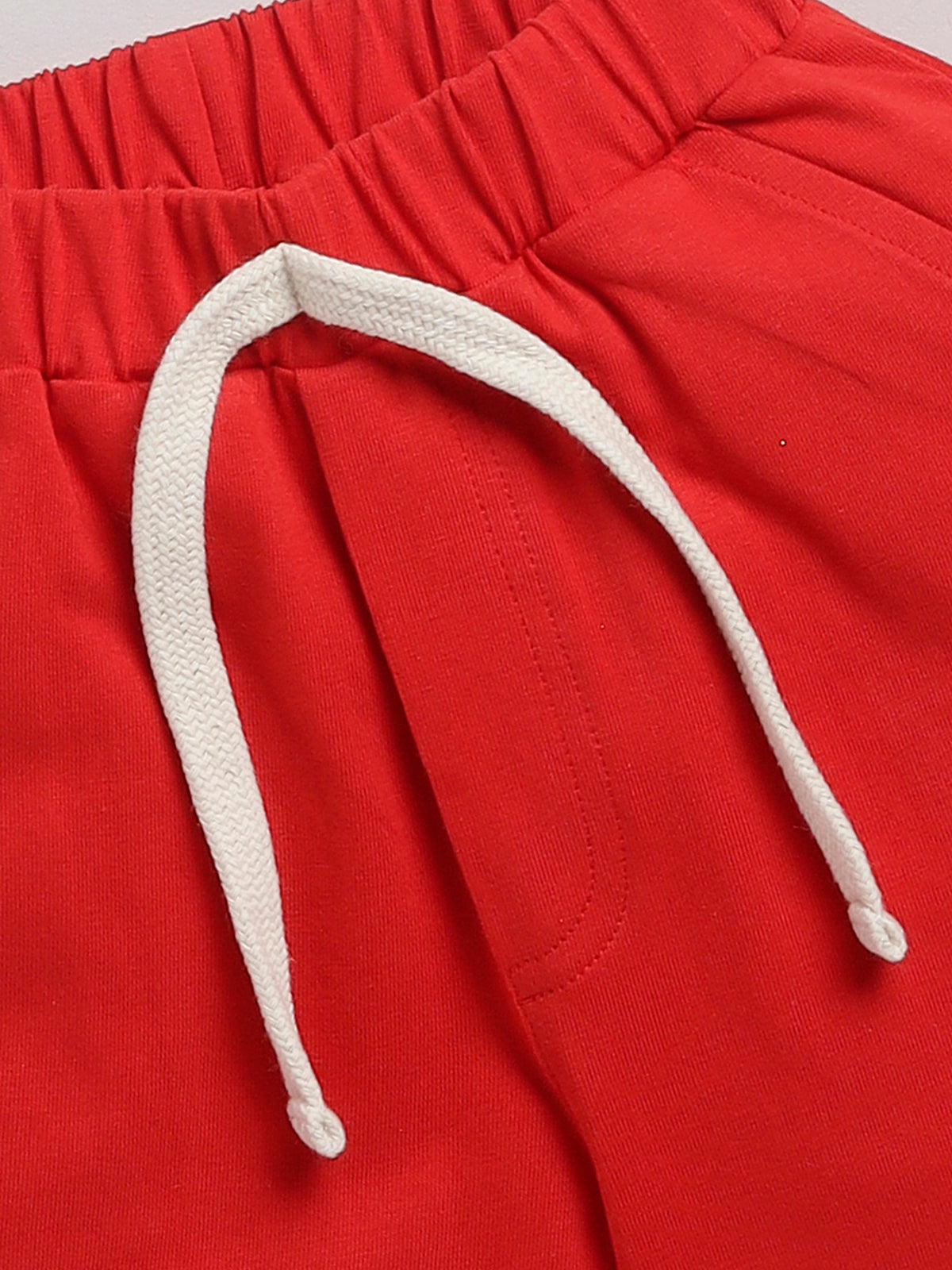 Boys Casual T-shirt Shorts  (RED)