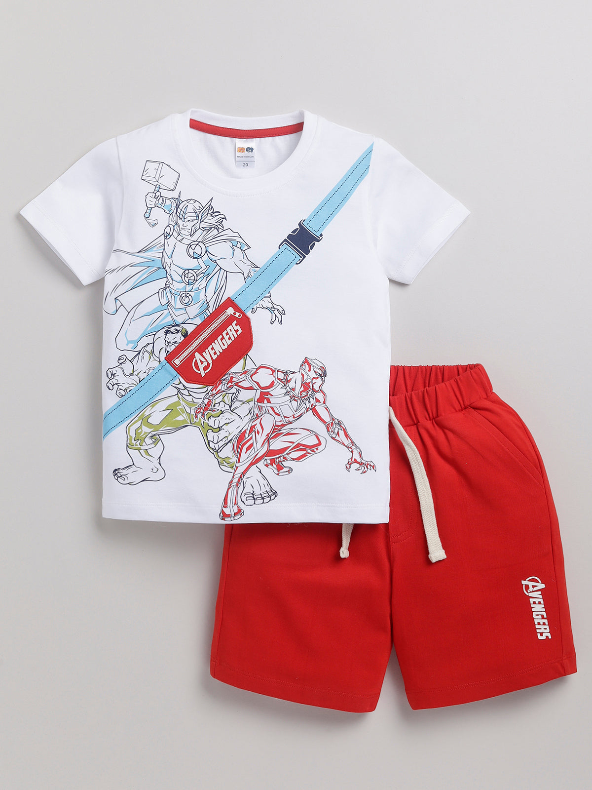 Boys Casual T-shirt Shorts  (RED)