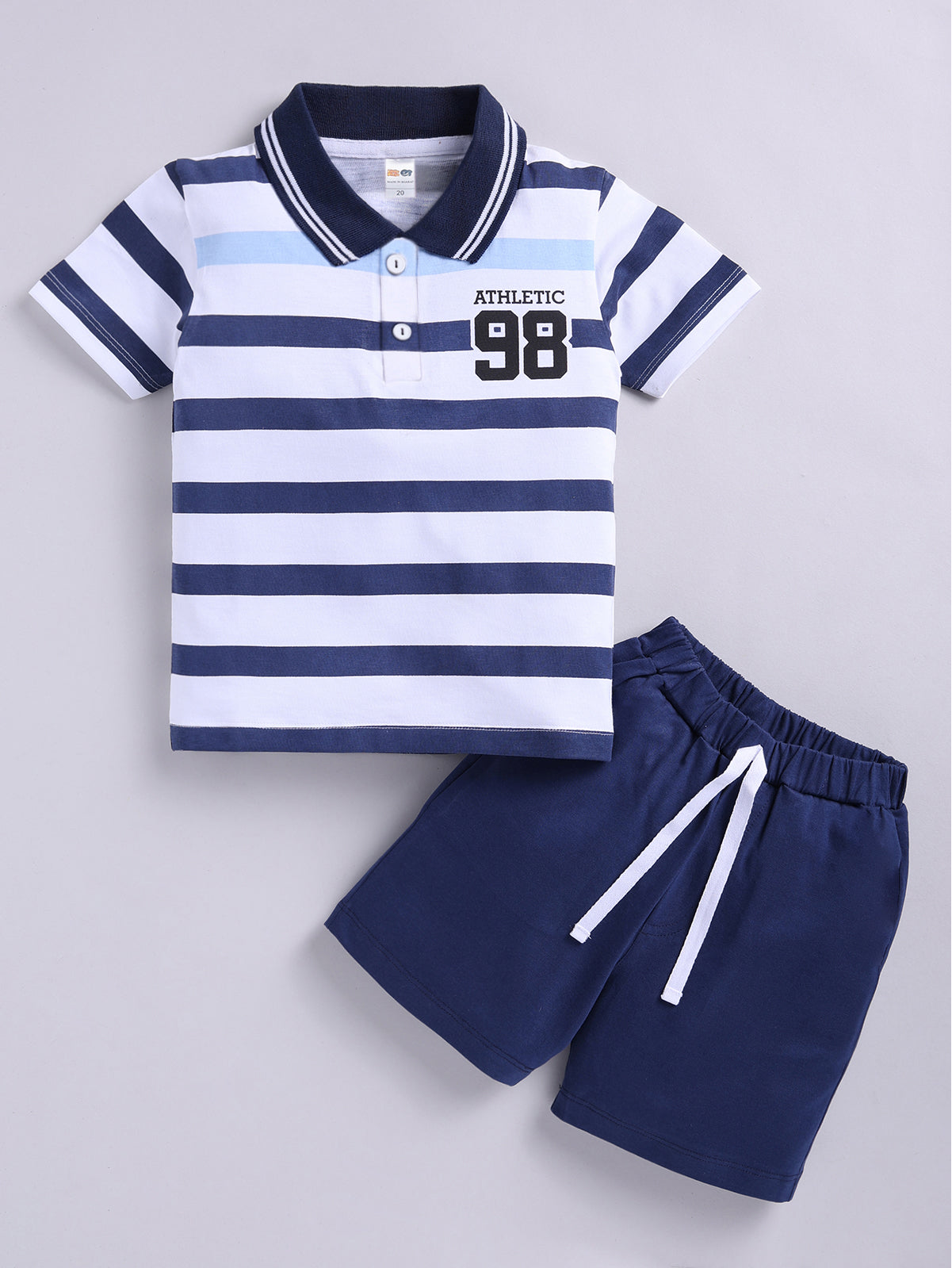 Boys Casual T-shirt Shorts  (BLUE)