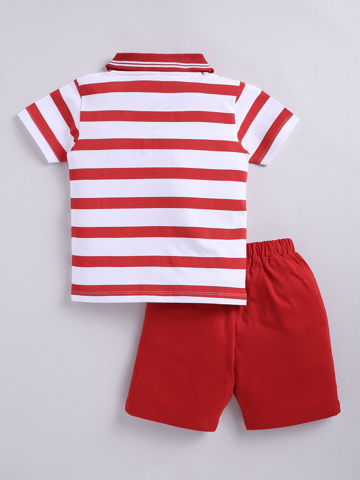 Boys Casual T-shirt Shorts  (RED)