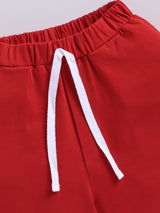 Boys Casual T-shirt Shorts  (RED)
