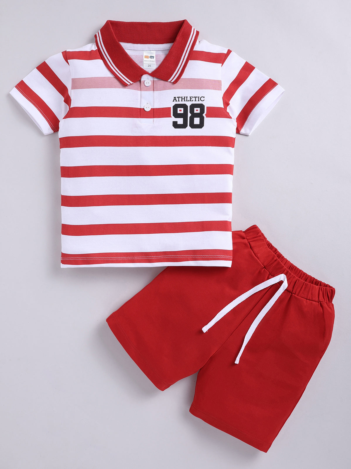 Boys Casual T-shirt Shorts  (RED)