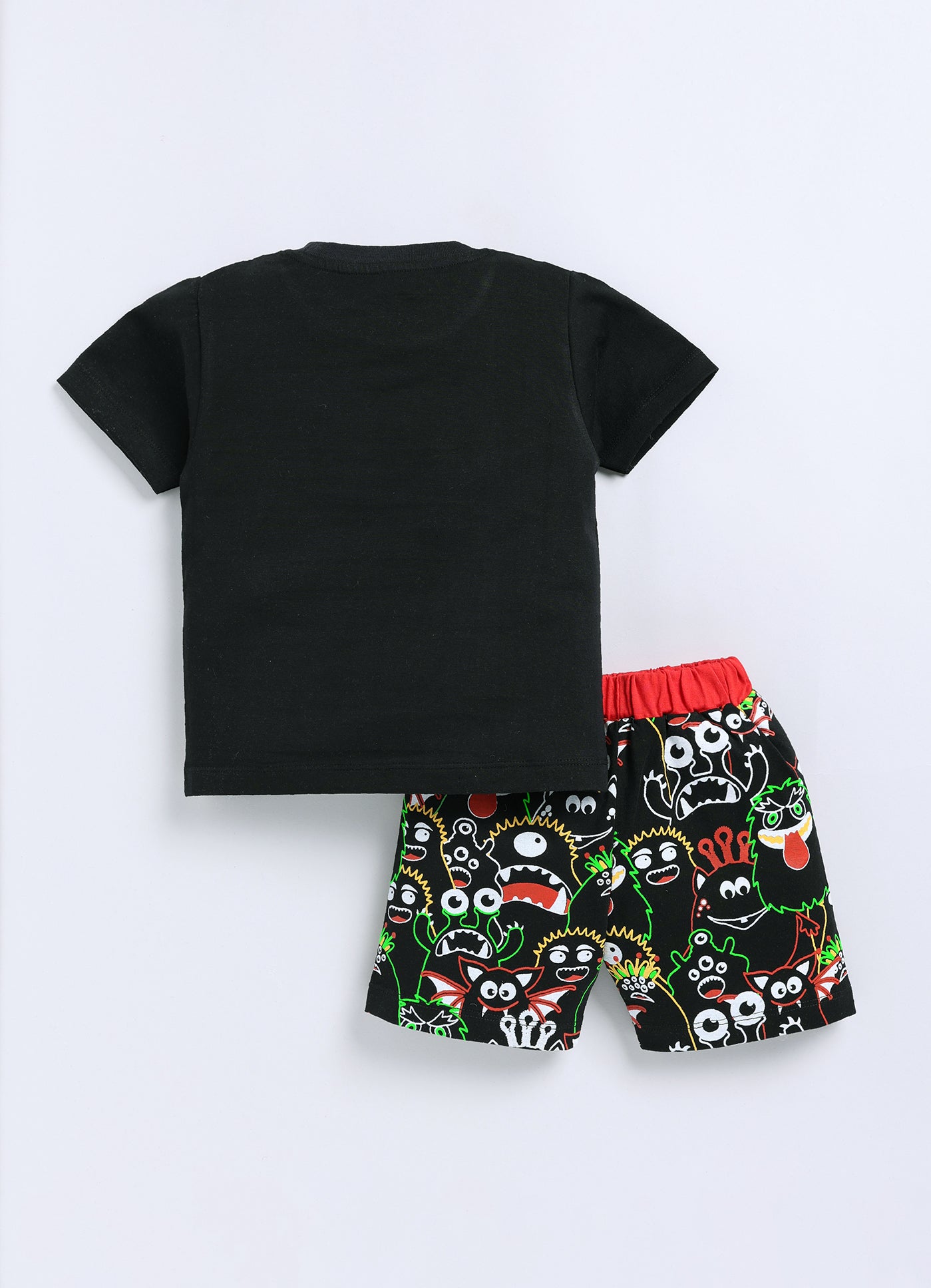 Baby Boys Casual T-shirt Shorts  (BLACK)