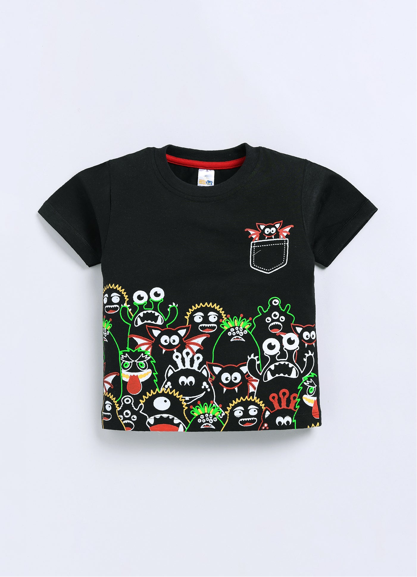 Baby Boys Casual T-shirt Shorts  (BLACK)