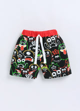 Baby Boys Casual T-shirt Shorts  (BLACK)