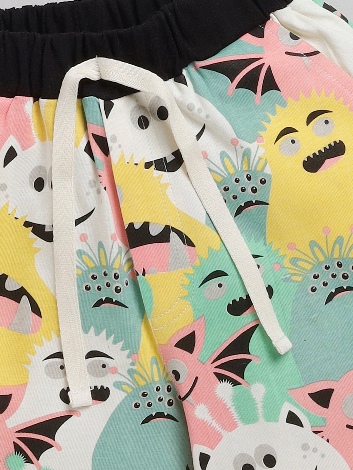 Boys Casual T-shirt Shorts  (CREAM)