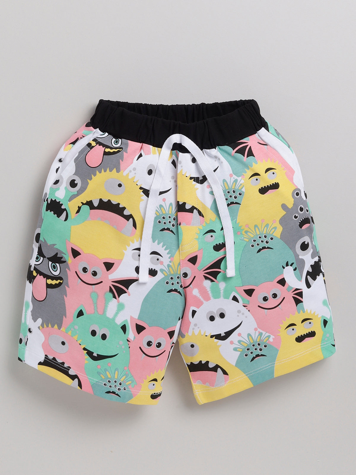 Boys Casual T-shirt Shorts  (WHITE)