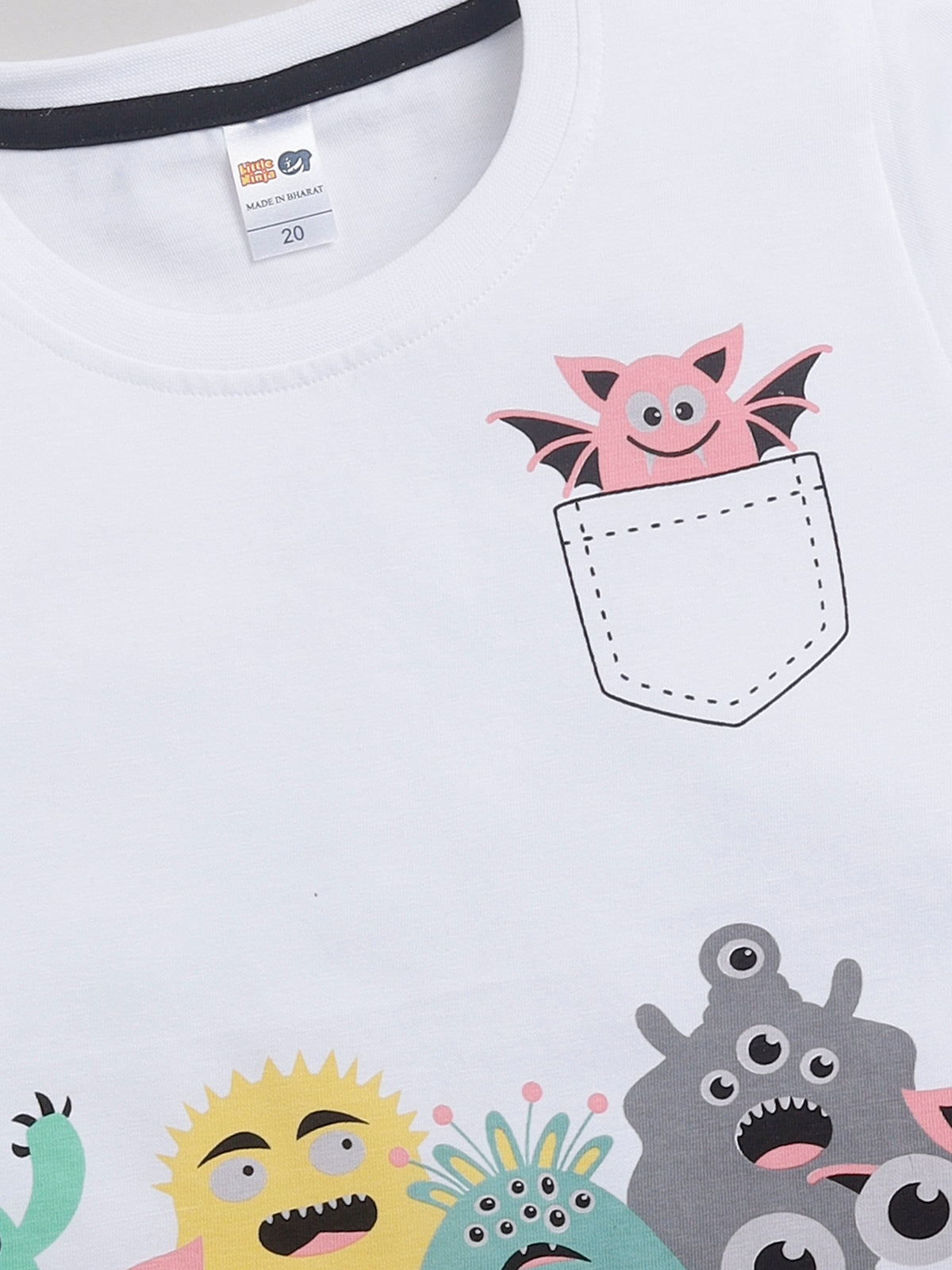 Boys Casual T-shirt Shorts  (WHITE)