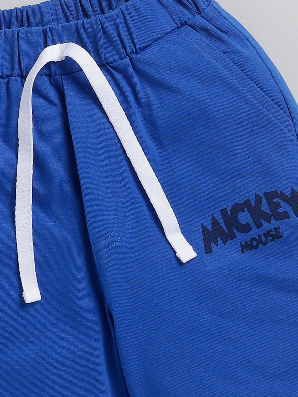 Boys Mickey Casual T-shirt Shorts  (BLUE)