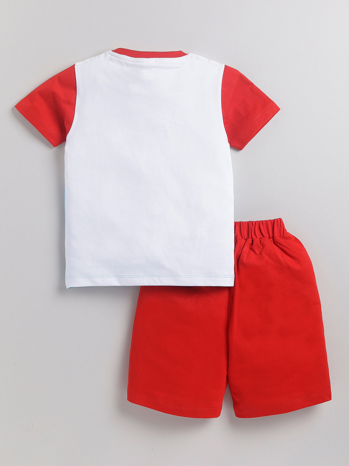 Boys Mickey Casual T-shirt Shorts  (RED)