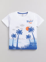 Boys Casual T-shirt Shorts  (BLUE)