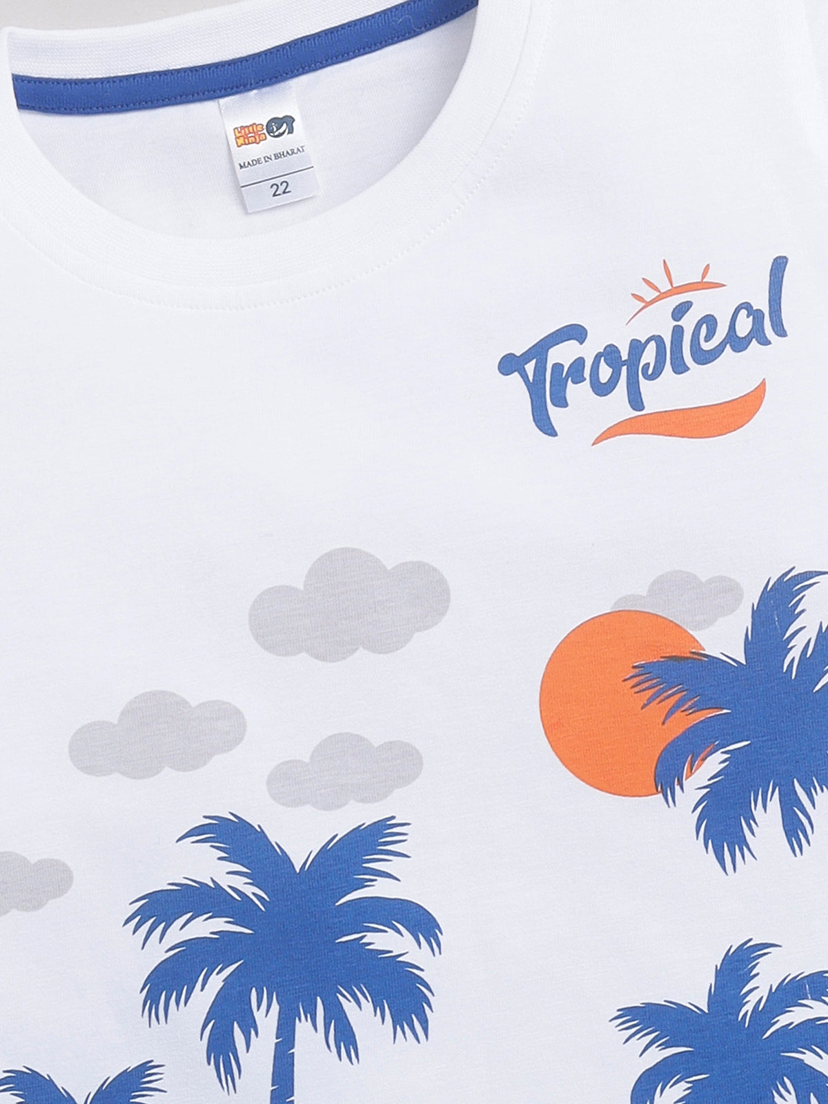 Boys Casual T-shirt Shorts  (BLUE)