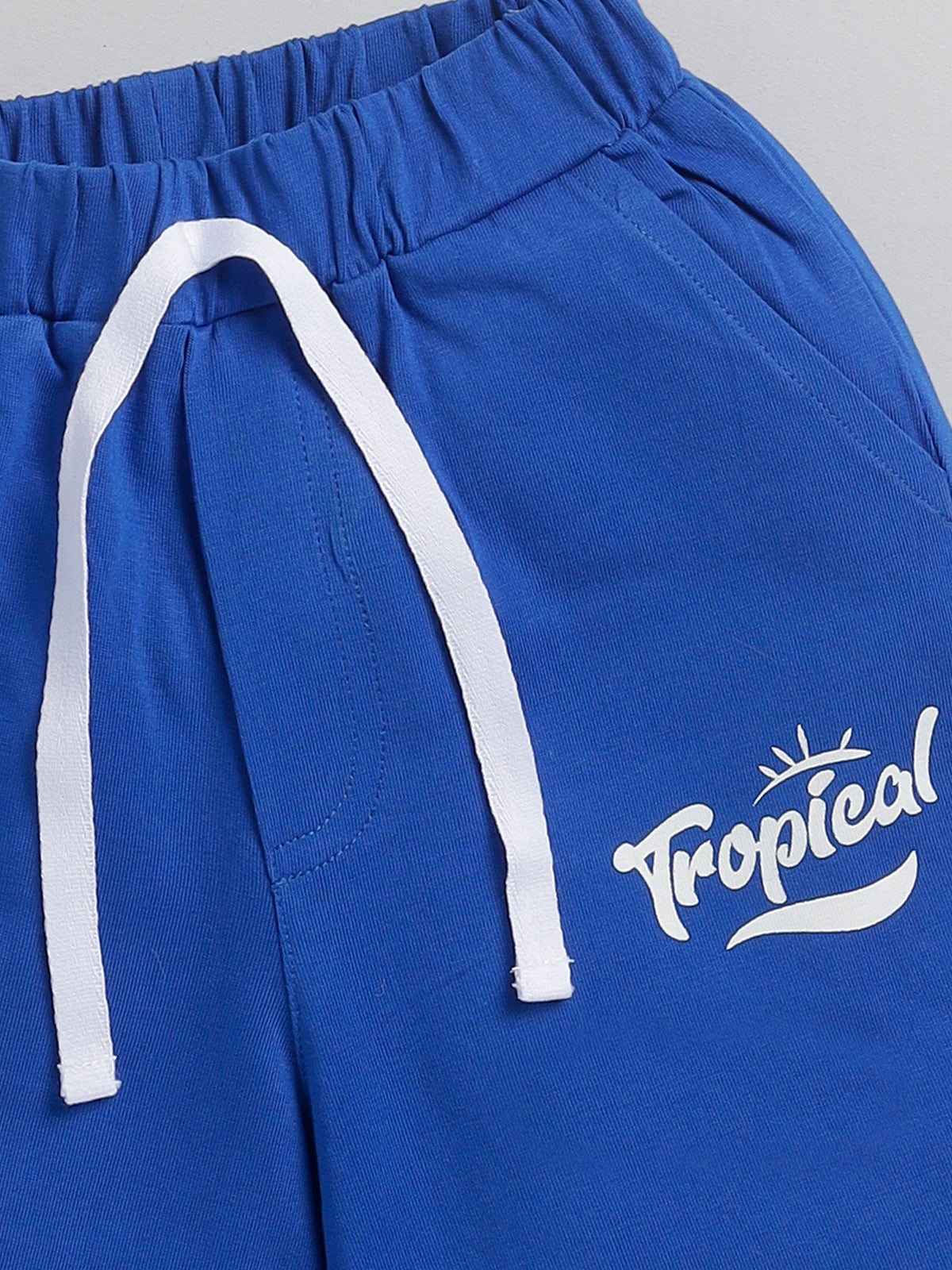 Boys Casual T-shirt Shorts  (BLUE)