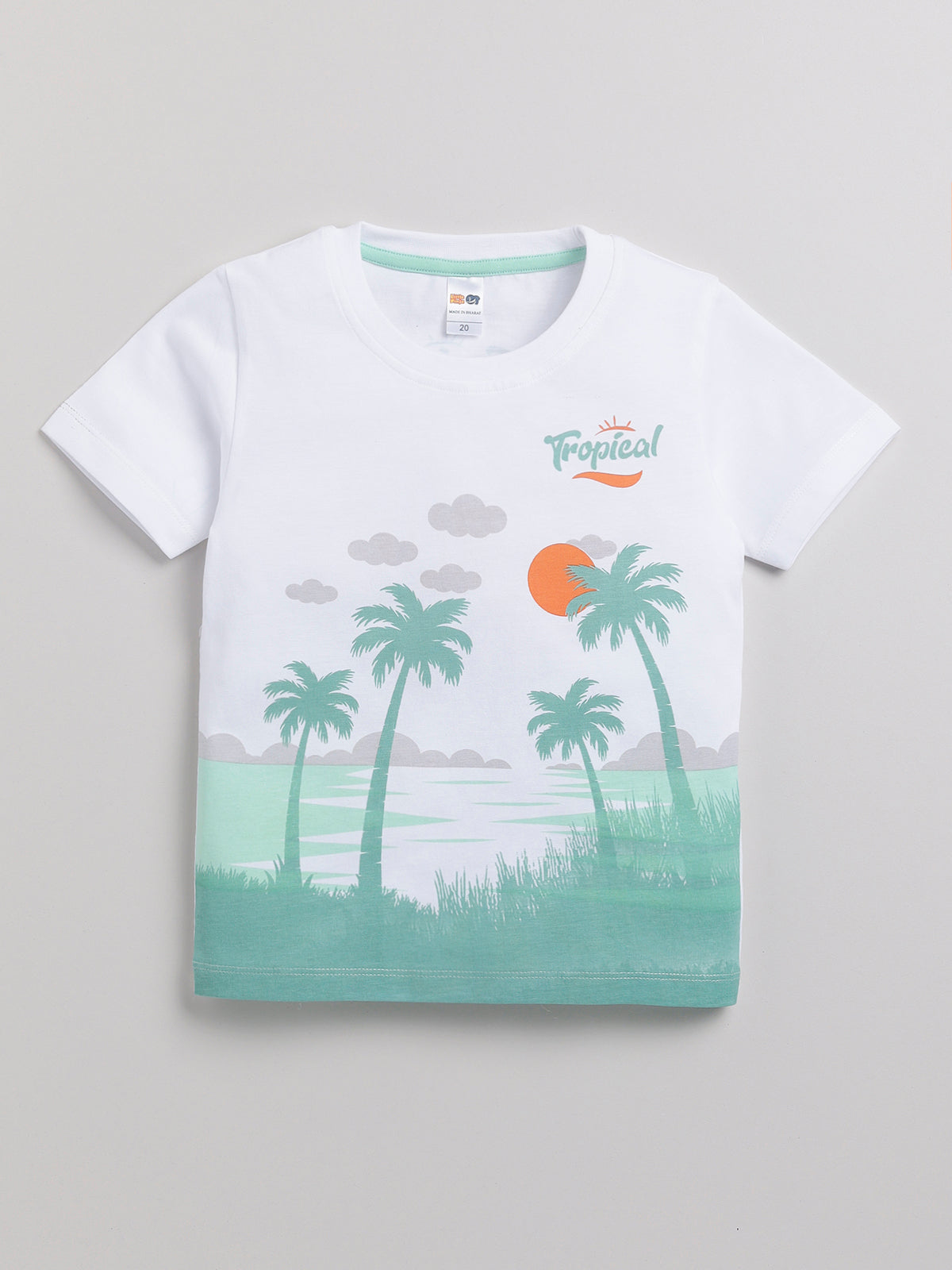 Boys Casual T-shirt Shorts  (SEA GREEN)