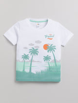 Boys Casual T-shirt Shorts  (SEA GREEN)