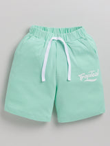 Boys Casual T-shirt Shorts  (SEA GREEN)
