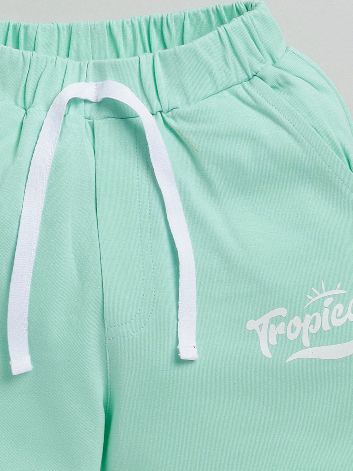 Boys Casual T-shirt Shorts  (SEA GREEN)