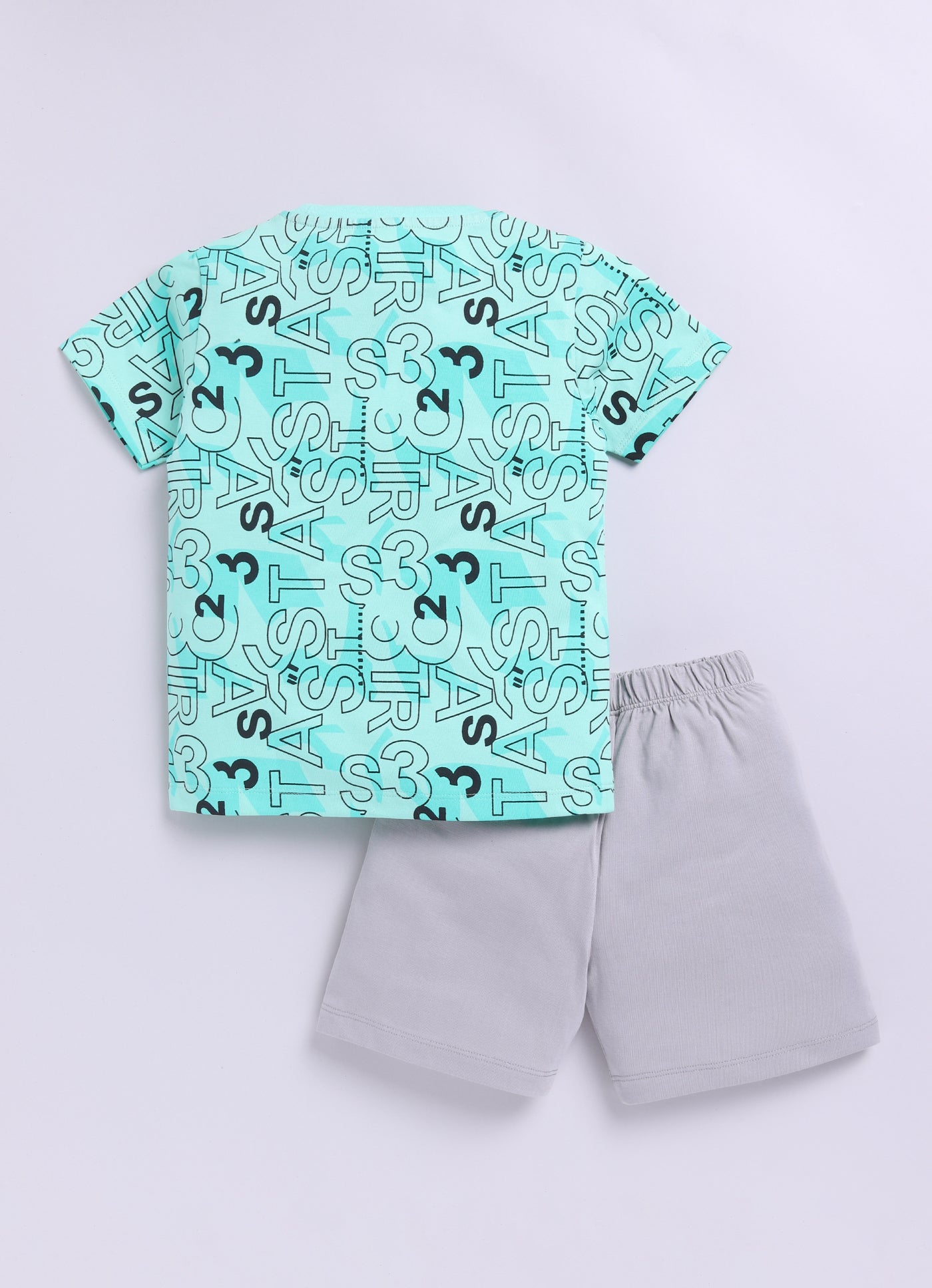 Baby Boys Casual T-shirt Shorts  (SEA GREEN)