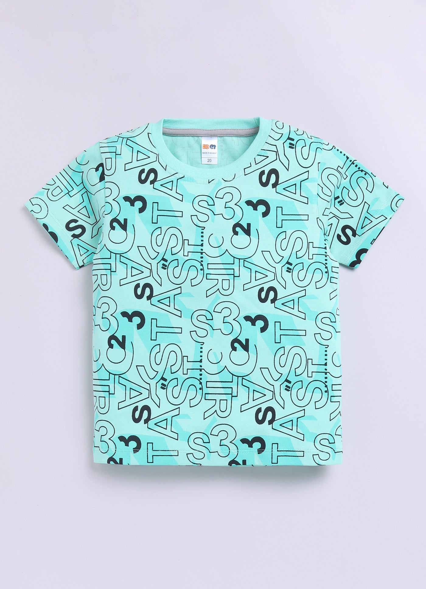 Baby Boys Casual T-shirt Shorts  (SEA GREEN)