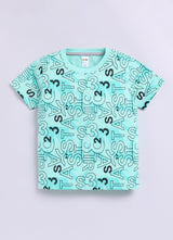 Baby Boys Casual T-shirt Shorts  (SEA GREEN)