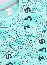 Baby Boys Casual T-shirt Shorts  (SEA GREEN)