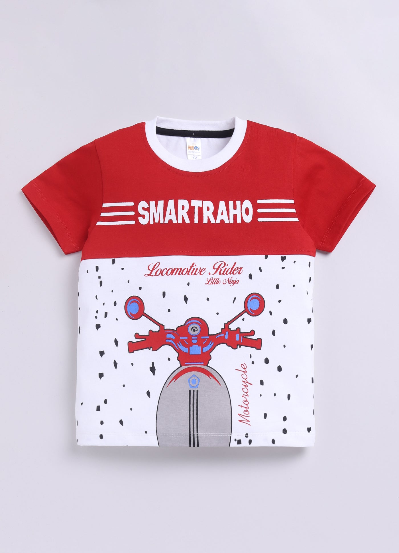 Baby Boys Casual T-shirt Shorts  (RED WHITE 2)