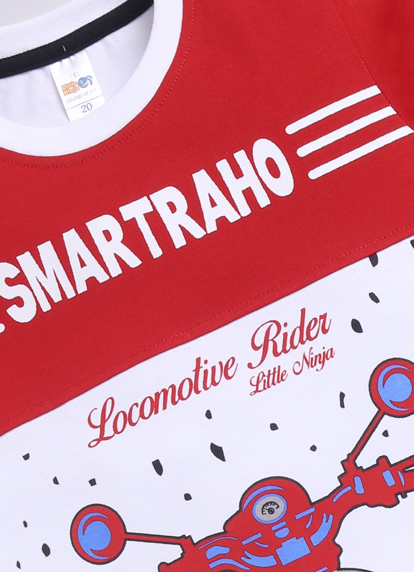 Baby Boys Casual T-shirt Shorts  (RED WHITE 2)