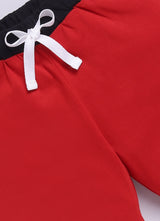 Baby Boys Casual T-shirt Shorts  (RED WHITE 2)