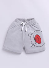 Baby Boys Casual T-shirt Shorts  (RED MELANGE)