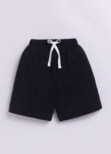 Baby Boys Casual T-shirt Shorts  (CREAM BLACK)