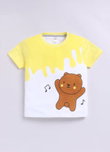 Baby Boys Casual T-shirt Shorts  (YELLOW MELANGE)