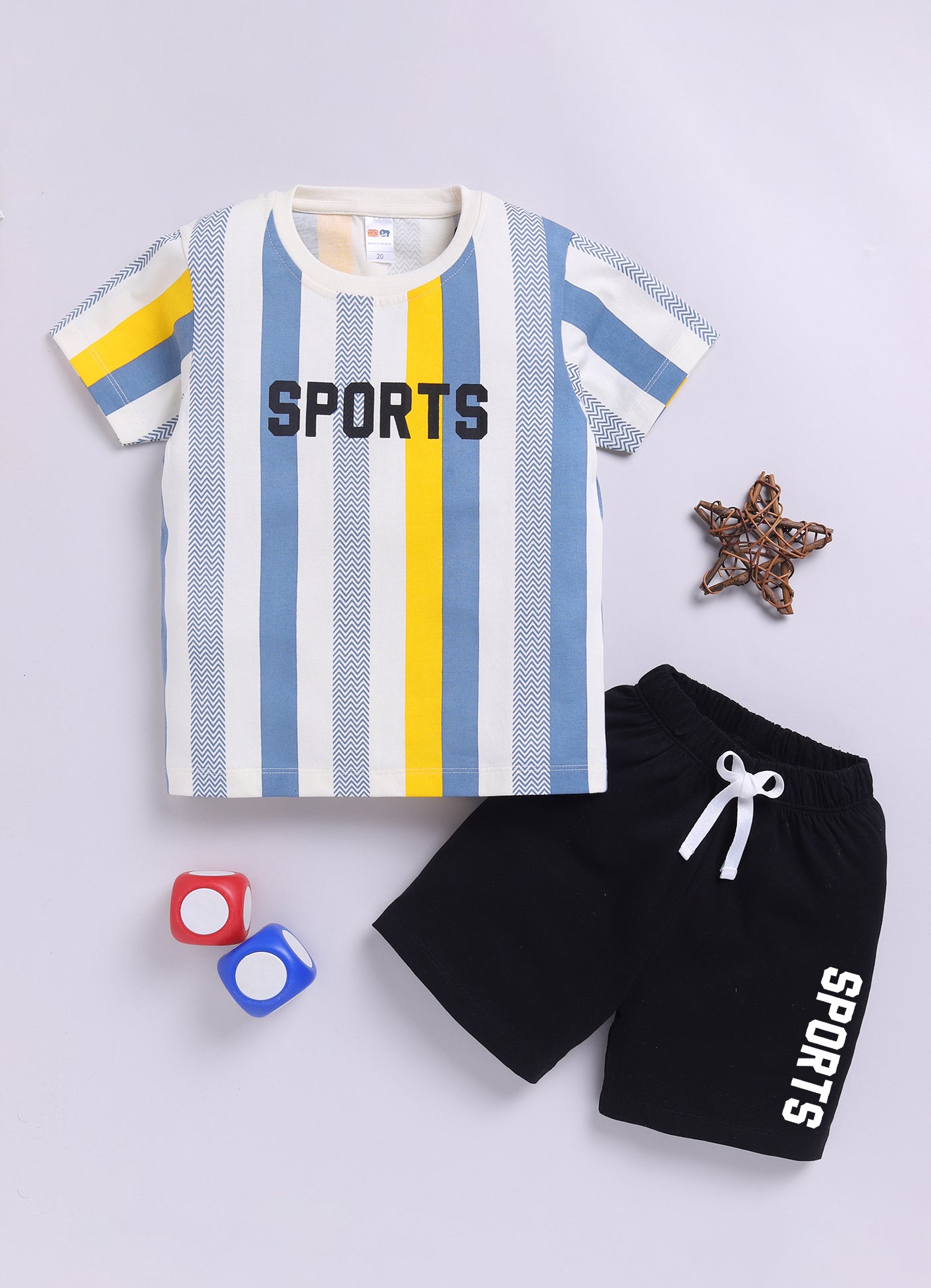 Baby Boys Casual T-shirt Shorts  (MULTI)