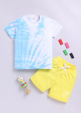 Baby Boys Casual T-shirt Shorts  (SKY YELLOW)