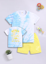 Baby Boys Casual T-shirt Shorts  (SKY YELLOW)