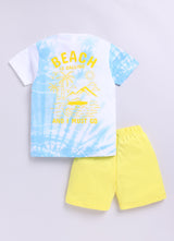 Baby Boys Casual T-shirt Shorts  (SKY YELLOW)