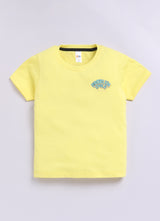 Baby Boys Casual T-shirt Shorts  (YELLOW BLACK)