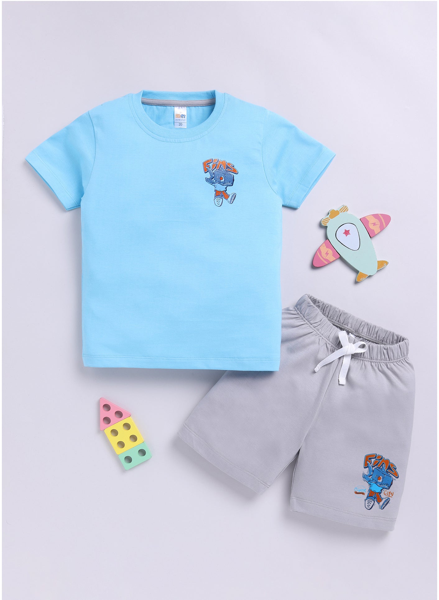 Baby Boys Casual T-shirt Shorts  (SKU BLUE)