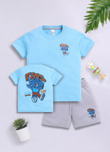 Baby Boys Casual T-shirt Shorts  (SKU BLUE)