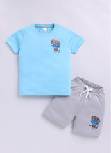 Baby Boys Casual T-shirt Shorts  (SKU BLUE)