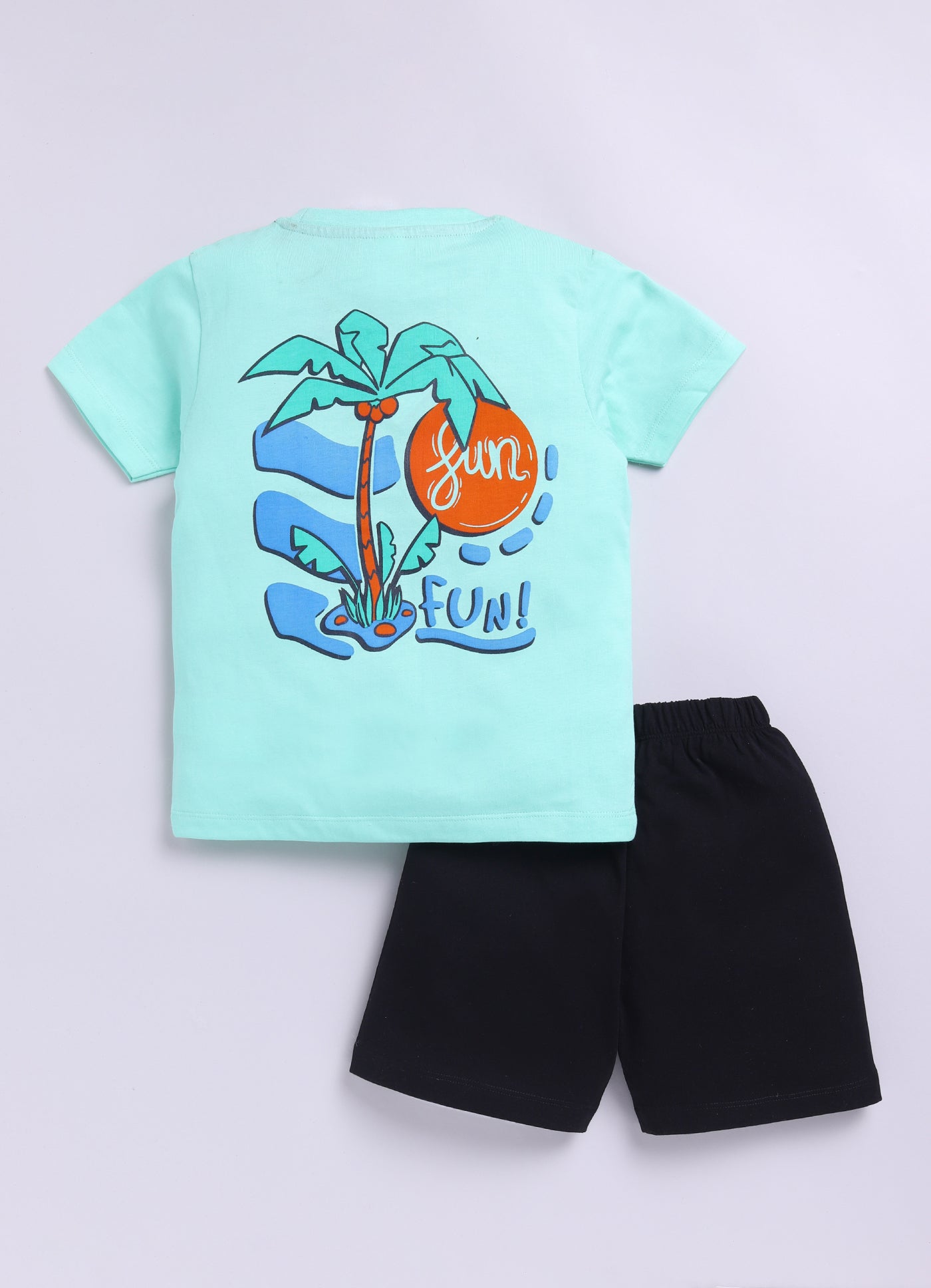 Baby Boys Casual T-shirt Shorts  (GREEN BLACK)