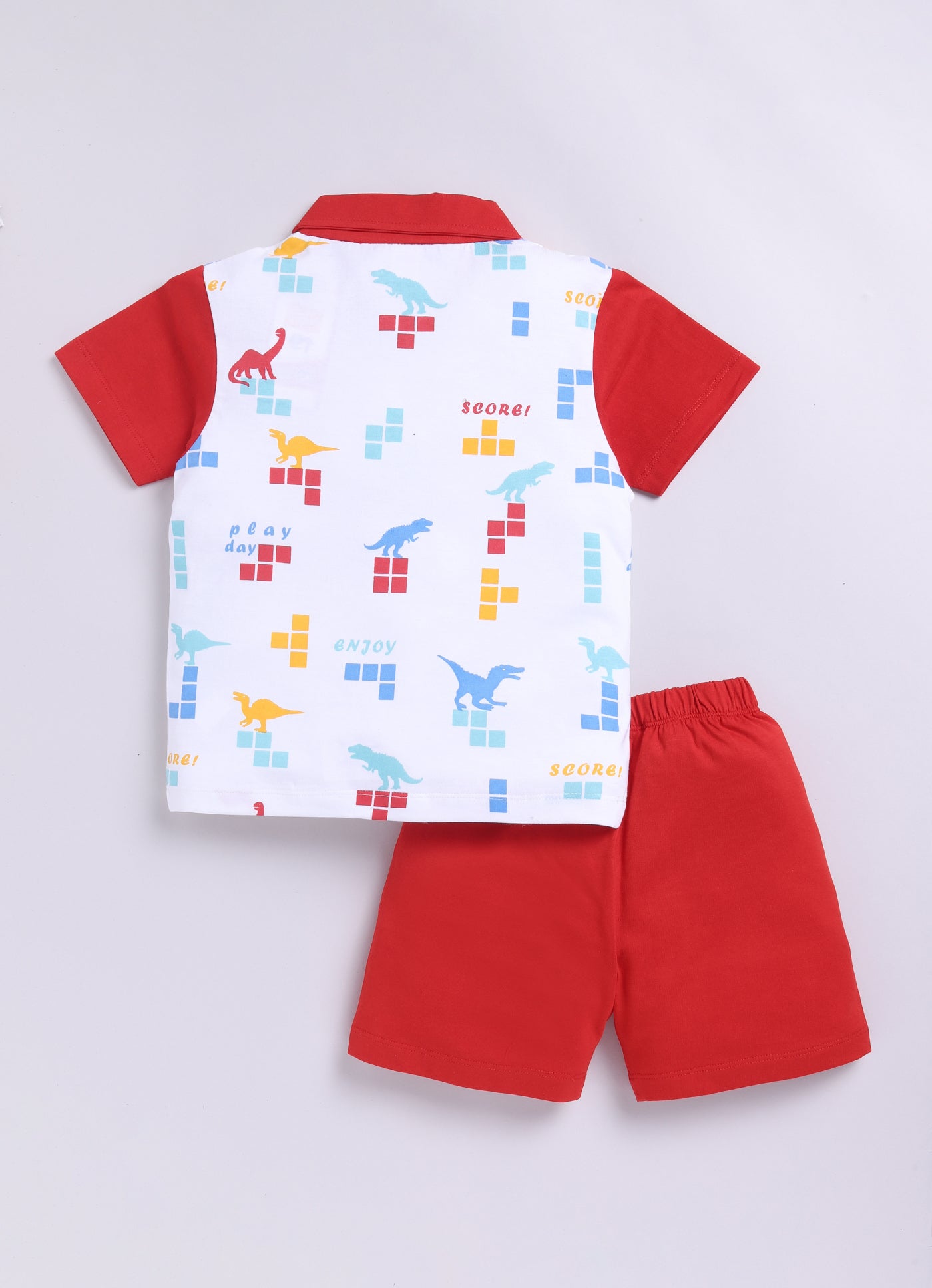 Baby Boys Casual T-shirt Shorts  (RED)
