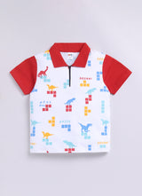 Baby Boys Casual T-shirt Shorts  (RED)