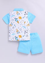 Baby Boys Casual T-shirt Shorts  (SKY)