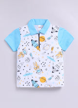 Baby Boys Casual T-shirt Shorts  (SKY)