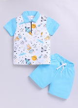 Baby Boys Casual T-shirt Shorts  (SKY)